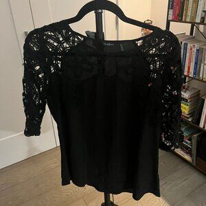 Guess by Marciano Size S  Black Lace Blouse